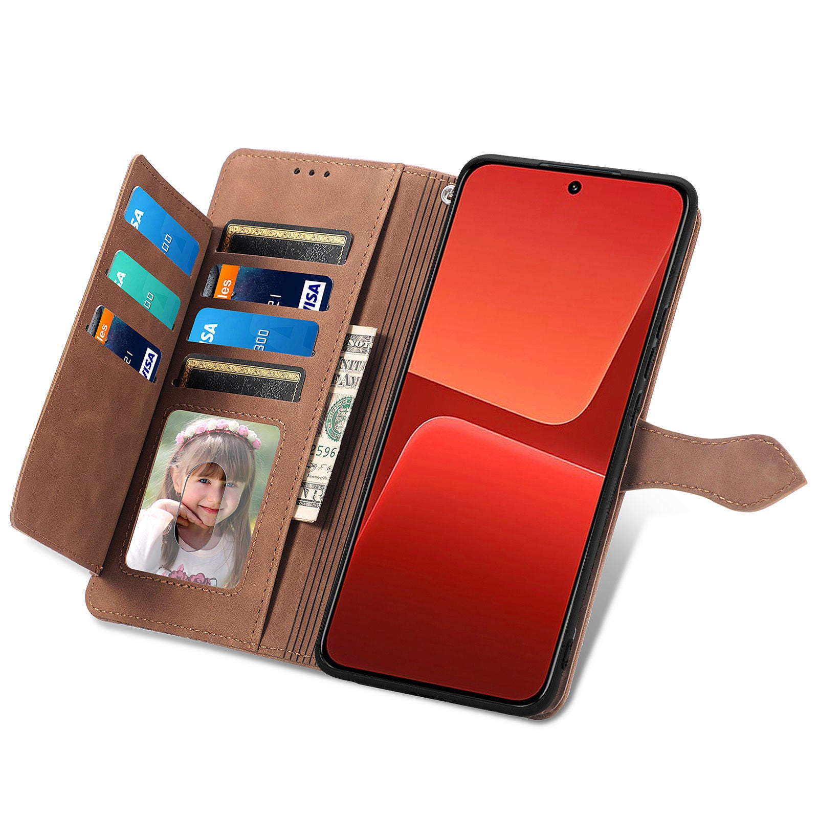 For Xiaomi 13 5G Stand Wallet Protective PU Leather Phone Case Flower Imprinted Pattern Zipper Pocket Cell Phone Cover For Xiaomi 13 5G Stand Wallet Protective PU Leather Phone Case Flower Imprinted Pattern Zipper Pocket Cell Phone Cover